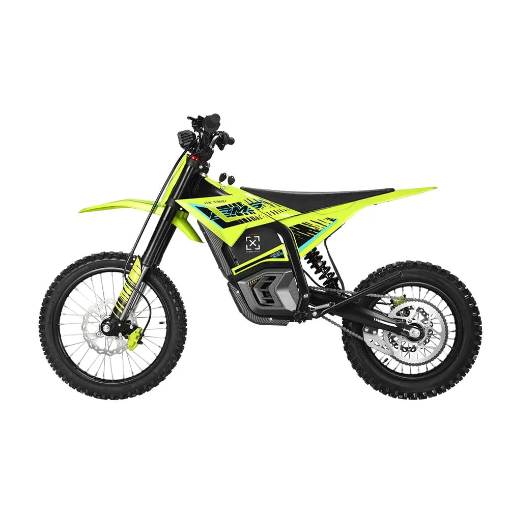 Moto électrique Valtinsu EM-5 Pro verte de profil